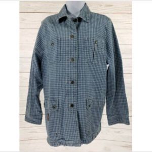 Lauren Jeans Company Jacket Sz Large Blue Plaid